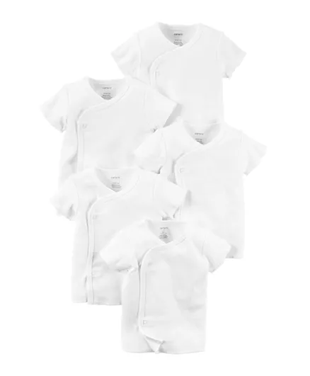 Carter's 5-Pack Side-Snap Tees - White