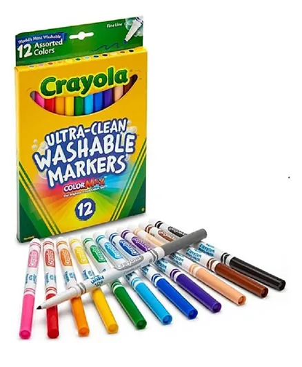 Crayola 12 Ultra Clean Washable Assorted ColorMax Markers