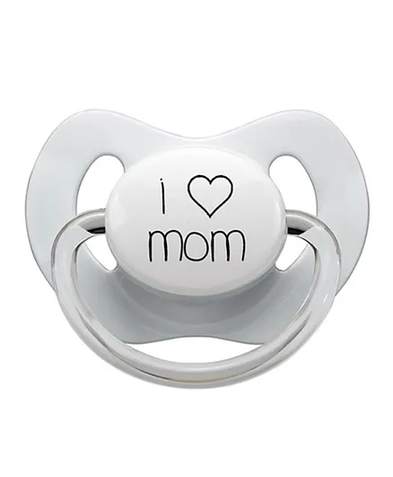 Little Mico I Love Mom Pacifier Grey - Size 1