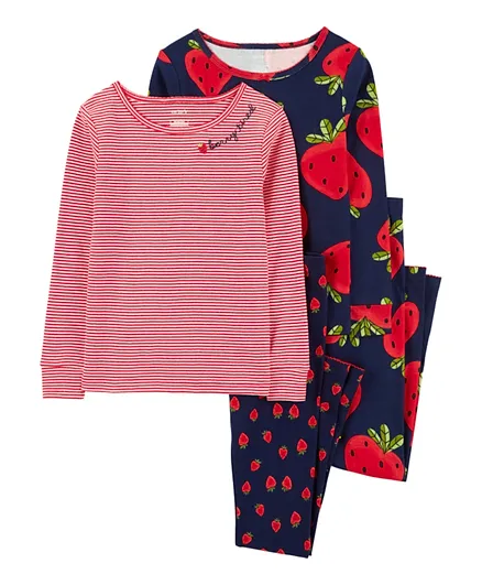 Carter's 4-Piece Strawberry 100% Snug Fit Cotton Pajamas - Multicolor