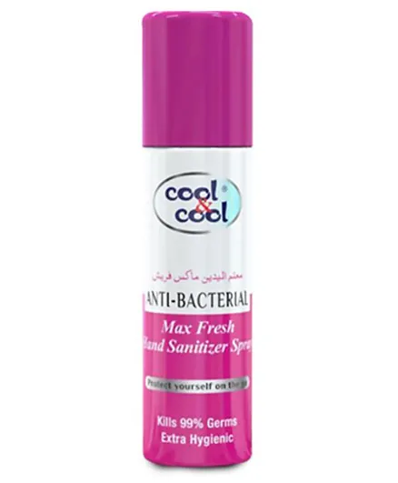 Cool & Cool Anti Bacterial Max Fresh Hand Sanitizer Spray Pack of 6 - 60mL Each