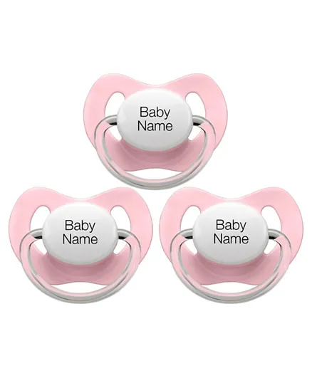 Littlemico Pink Personalised Pacifiers - Pack of 3