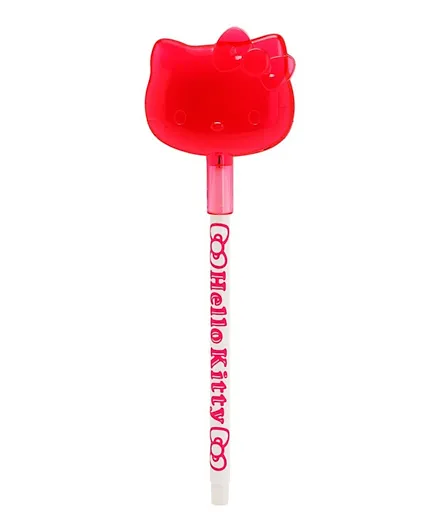 Hello Kitty Ballpoint Pen Big Face Cap - Red