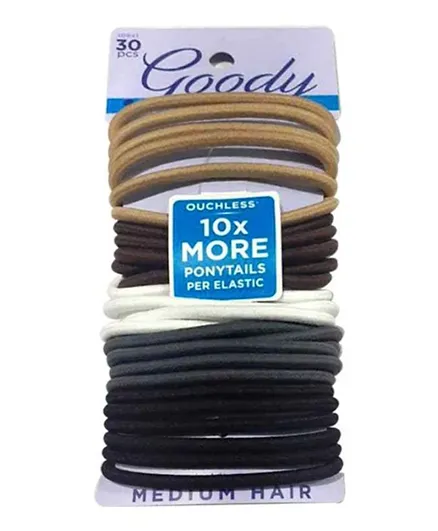 Goody Ouchless Braided Elastics Neutral - Pack of 30