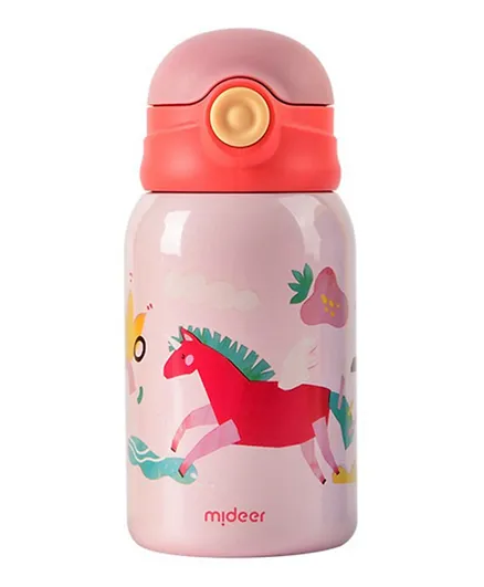 Mideer Unicorn Vacuum Insulated Bottle With Holder - 450 mL