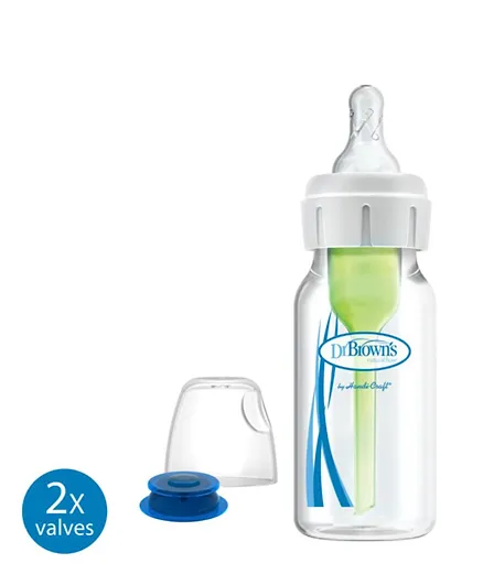 Dr. Brown's  Narrow Options+ Bottle with Infant Paced Feeding Valve + L1 Nipple + Extra Valve - 120ml
