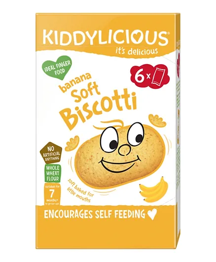 Kiddylicious Banana Soft Biscotti 6 Twin Packs - 120g