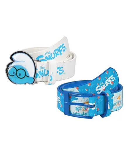 Smurfs Kids Belt Combo Pack of 2 - White & Blue
