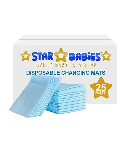 Star Babies Disposable Changing Mats Large Blue - Pack of 25