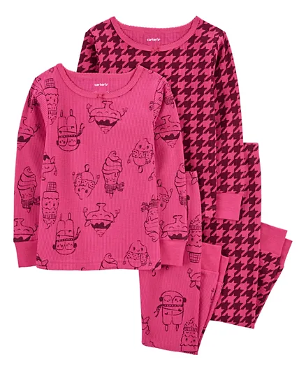 Carter's 4-Piece Ice Cream Cotton Blend Pajamas - Pink