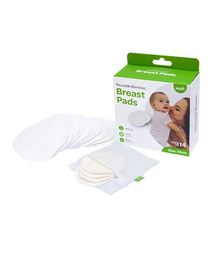 MOON Disposable Bamboo Maternity/Nursing Breast Pads - Pack of 14