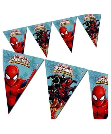 Procos Ultimate Spiderman Web Warriors Triangle Flag Banner - Red and Blue