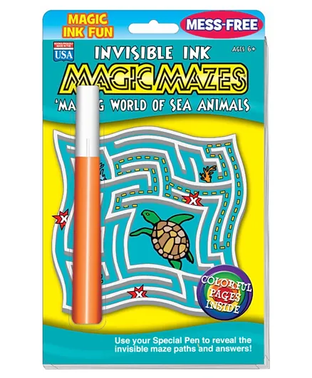 Disney Mazing World Of Sea Animals Magic Pen Invisible Ink & Puzzle Book - Multicolor