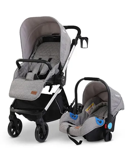 Baybee 3-in-1 Baby Pram Stroller with Car Seat Combo - Silver