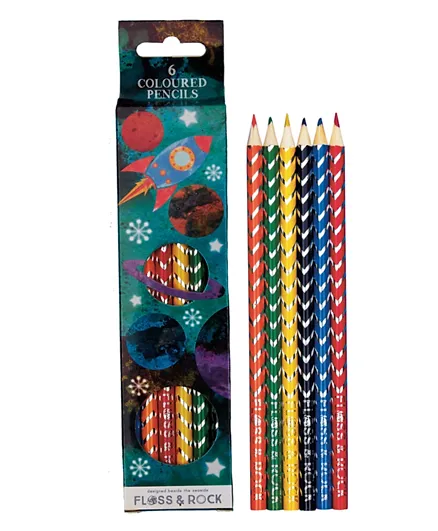 Floss & Rock Rocket Pack of 6 Pencils - Multi Color