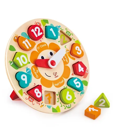 Hape Wooden Chunky Clock Puzzle - 13 Pieces