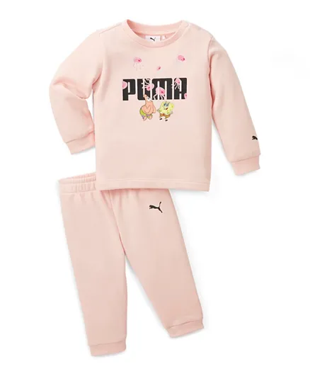 PUMA Spongebob Minicat T-Shirt & Joggers Set - Pink