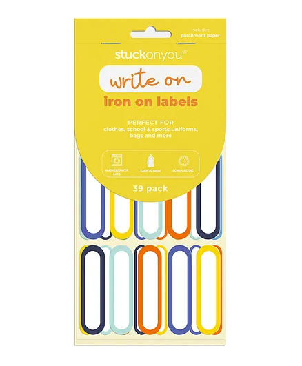 Stuck On You Neutral Iron On Labels Multicolor- 39 Pieces