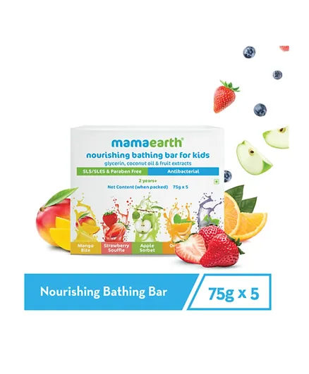 Mamaearth Nourishing Bathing Bar Soap For Kids Pack of 5 - 75 gm