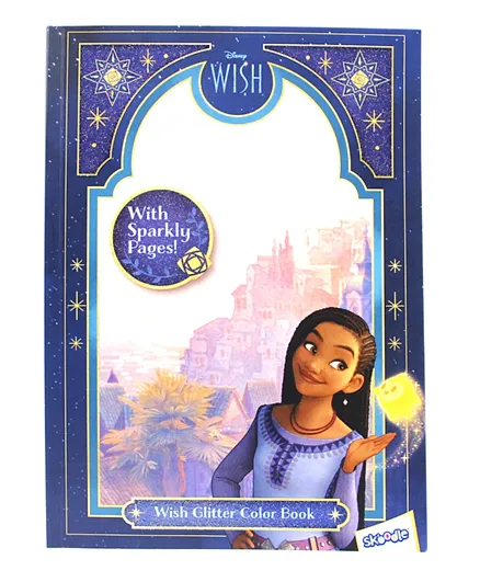 Disney Wish Glitter Coloring Book - English
