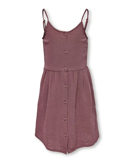 Only Kids Button Strap Dress - Rose Brown
