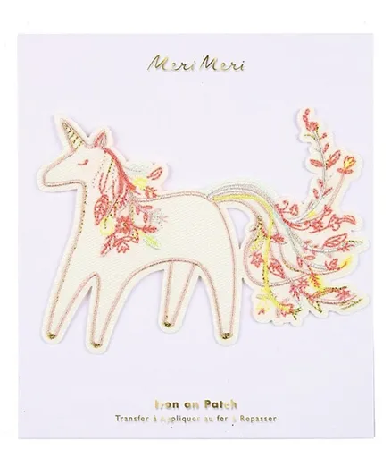 Meri Meri Unicorn Iron On Patch  Pack of 1- Multicolour