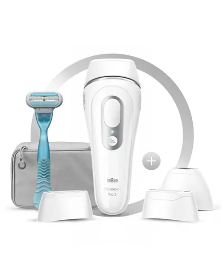 Braun Silk-Expert Pro 3 IPL Hair Removal System with Accessories PL 3221 - 6 Pieces