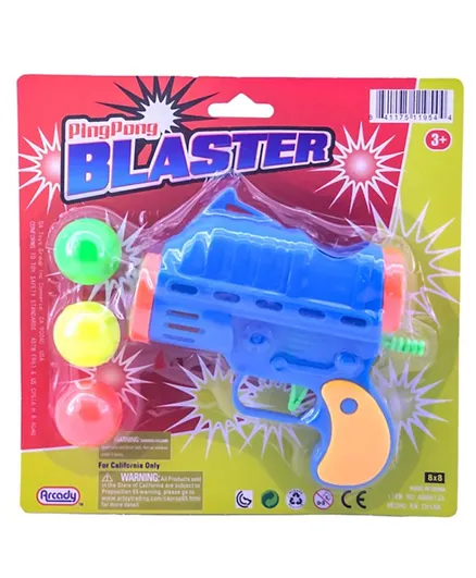 Artoy Ping Pong Toy Blaster Gun Play Set On Blister Card With Balls Pack of 1 - Assorted Colors