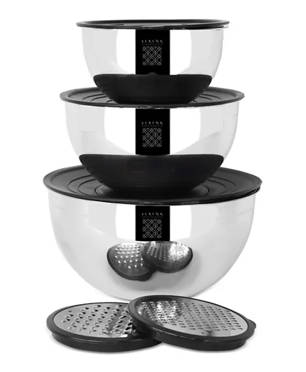 Serenk Modernist Stainless Steel Mixing Bowl Set - 8 Pieces