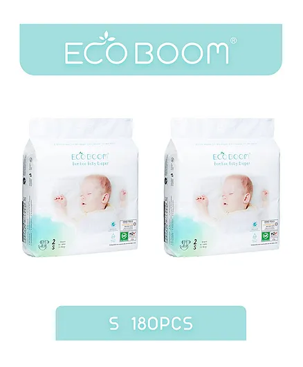 Eco Boom Premium Bamboo Pack of 2 Diapers Size 2 - 180 Pieces