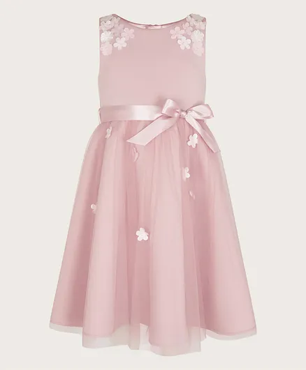 Monsoon Children Layla 3D Scuba Dress - Pink