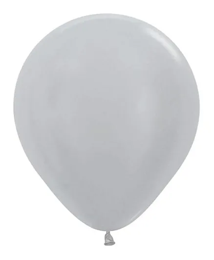 Sempertex Round Latex Balloons Solid Silver - Pack of 50