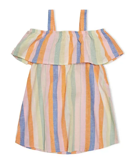 أونلي كيدز فستان مخطط - متعدد الألوان