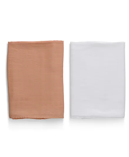 Anvi Baby Organic Bamboo Swaddle Solid Peaches and Cream - Set of 2