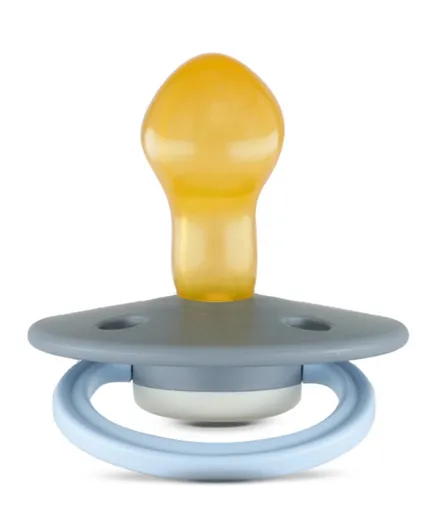 Rebael Fashion Natural Rubber Round Pacifier Size 2 -  Stormy Pearly Elephant
