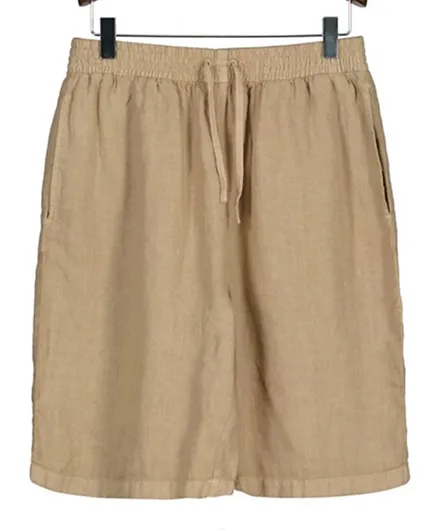 Gant Solid Linen Shorts - Beige