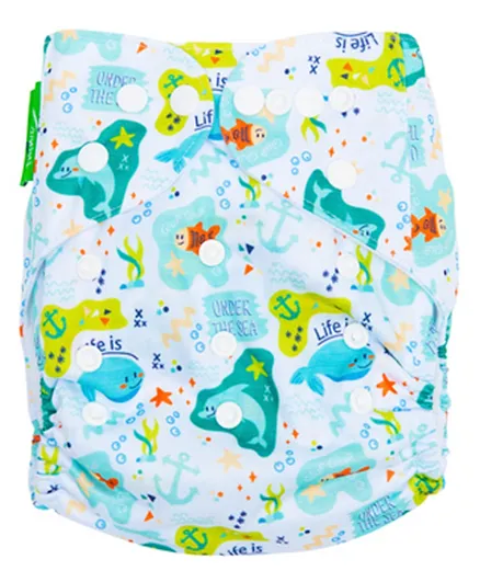 Green Future Reusable Diaper with Inserts - Yellow