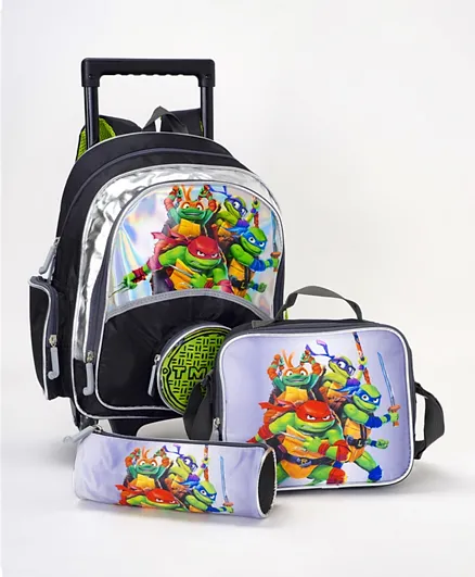 Ninja Turtle Classic Trolley Backpack + Lunch Bag + Pencil Case Set - 14 Inches