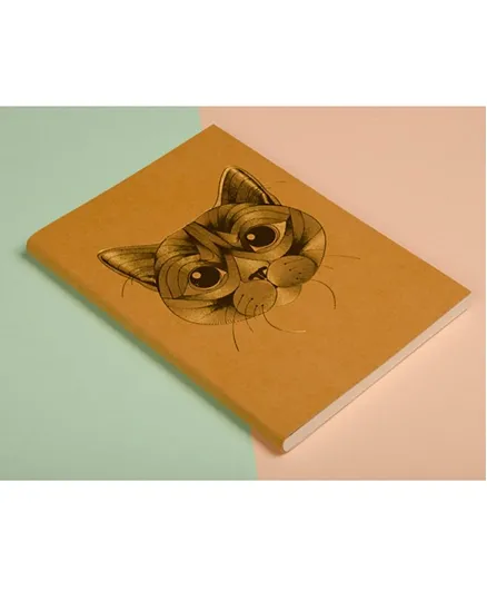 Happily Ever Paper Cat Illustration Notebook - 192 Pages
