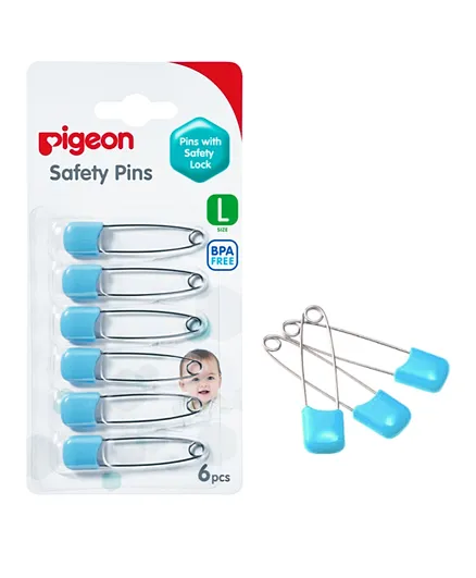 Pigeon Safety Pins Set of 6 Large - Assorted Colour