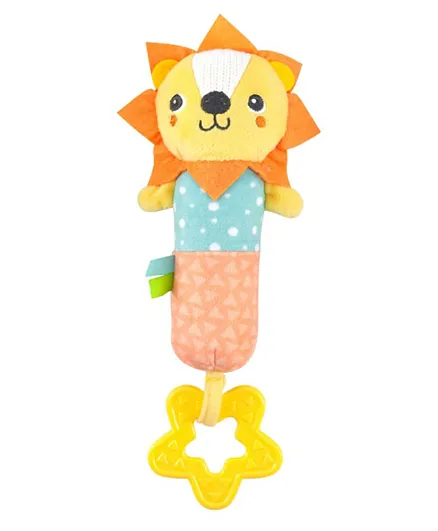 Moon Jungle Friends Soft Rattle Plush Toy & Teether - Lion