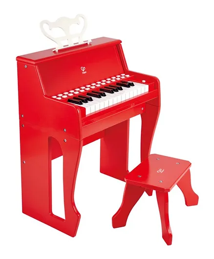 Hape Learn with Lights Piano with Stool - Red