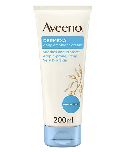 Aveeno Dermexa Emollient Cream 200mL - Soothing Moisturizer for Dry, Irritable & Atopic Skin, Fragrance-Free, Dermatologist Developed