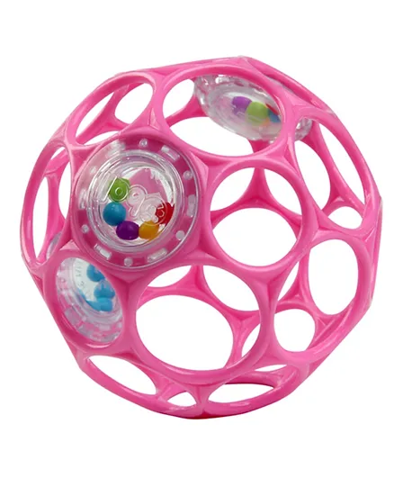 Oball Rattle Easy Grasp Toy Ball - Pink