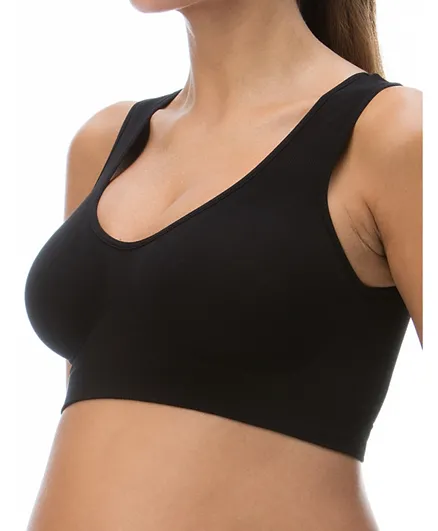 RelaxMaternity 5310 Non-wired Push-up Maternity Bra With Wide Straps - Black