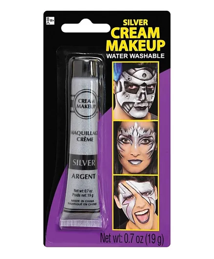 Party Centre Cream Silver Metal Make Up