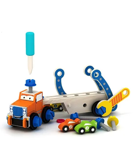 A Cool Toy Build Your Own Wooden Race Car Transporter Truck