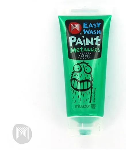 Micador Easy Wash Fluoro Paint Metallic Green- 120mL