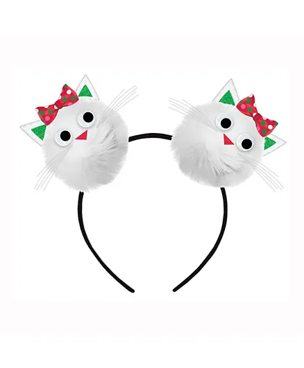Party Centre Adult Cat Pom Pom Headband - Multicolour