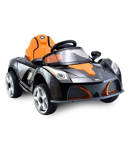 Babyhug Battery Operated Ride On Car With Disco Headlights Foot Accelerator and Remote Control - Black